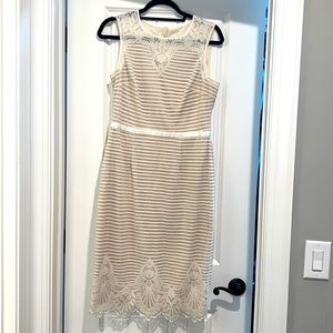 Maggy London cream midi lace dress. Size 10